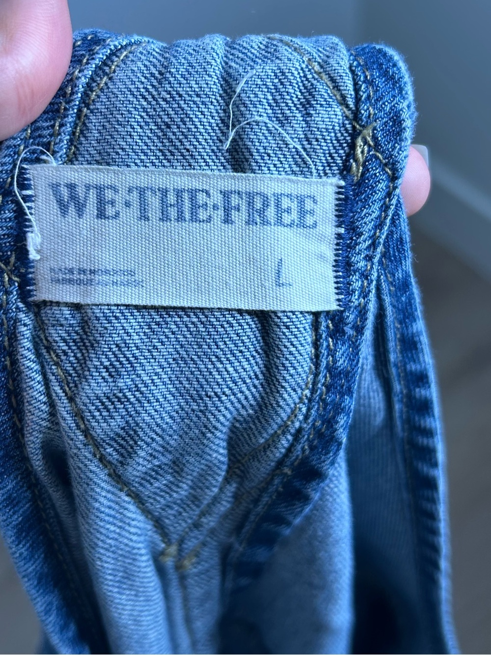 Free People 100% Cotton Ziggy Denim Straight Leg Overalls Medium Wash - Picture 14 of 15